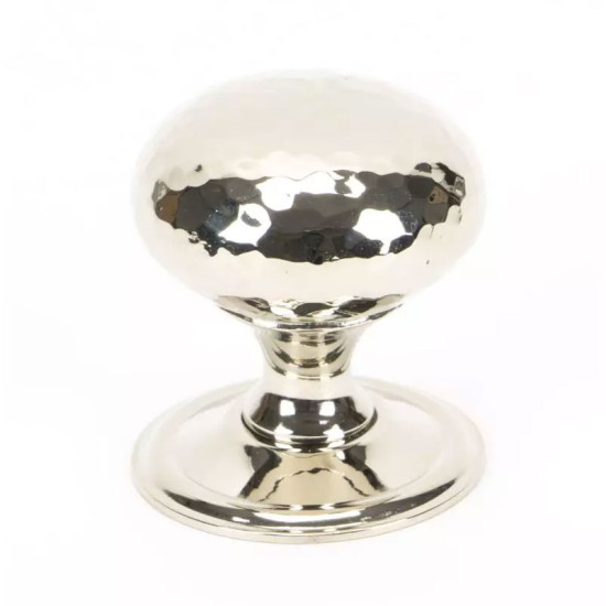 Polished Nickel Hammered Mushroom Cabinet Knob