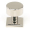 Polished Nickel Judd Cabinet Knob on Square Rose