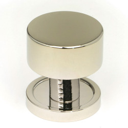 Polished Nickel Kelso Cabinet Knob on Round Rose
