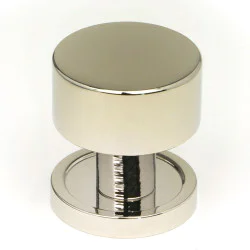 Polished Nickel Kelso Cabinet Knob on Round Rose