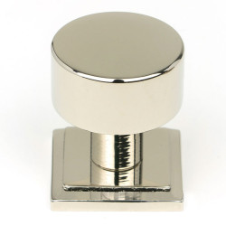 Polished Nickel Kelso Cabinet Knob on Square Rose