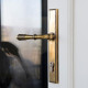 Reeded Slimline Sprung Lever Espagnolette - Aged Brass