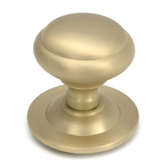 Satin Brass Round Centre Door Knob