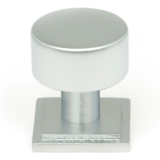 Satin Chrome Kelso Cabinet Knob on Square Rose