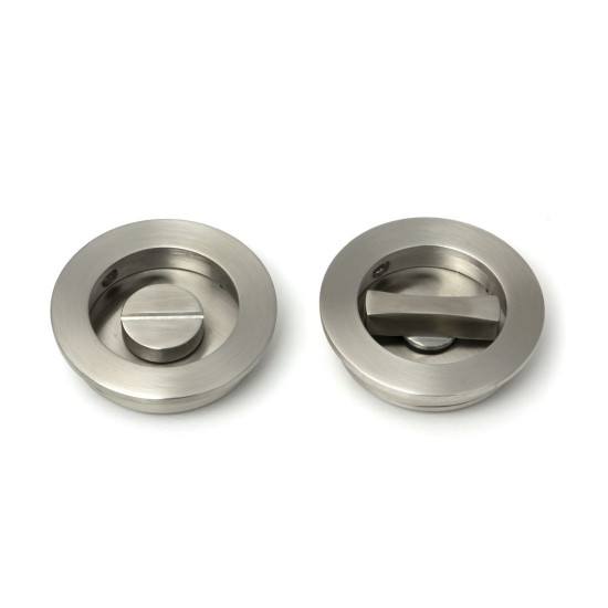 Satin Marine SS (316) Plain Round Pull - Privacy Set