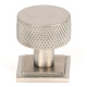 Satin Stainless Steel Brompton Cabinet Knob on Square Rose