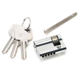 Single Euro Cylinder Lock - Polished Chrome