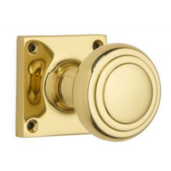 Stepped Cushion Door Knob on a Square Rose