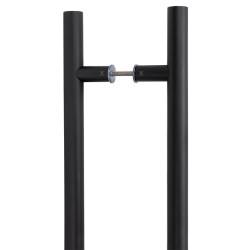 T Bar Handle with Back-to-Back Fixings - Matt Black Finish