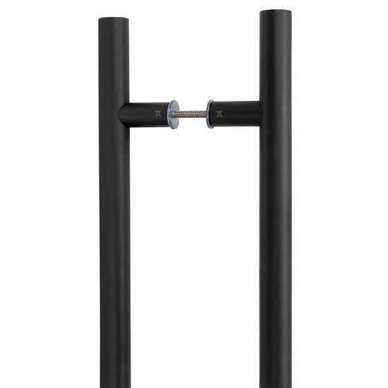 T Bar Handle with Back-to-Back Fixings - Matt Black Finish