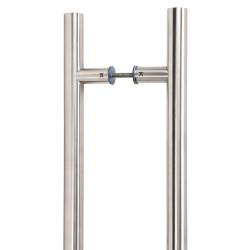 T Bar Handle with Back-to-Back Fixings - Satin Marine Stainless Steel