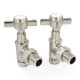 Westminster Crosshead Manual Angled Radiator Valves - Satin Nickel