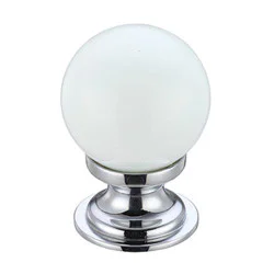 White Glass Cabinet Knob