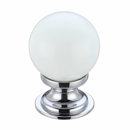 White Glass Cabinet Knob