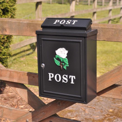 White Rose Wall Mounted Post Box