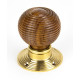 Cottage Rosewood Knob Set with Polished Brass Roses