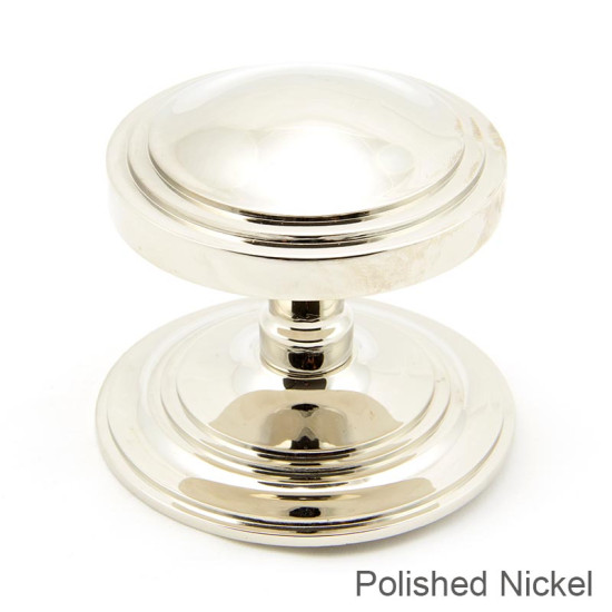 Period Art Deco Centre Door Knob - Polished Nickel