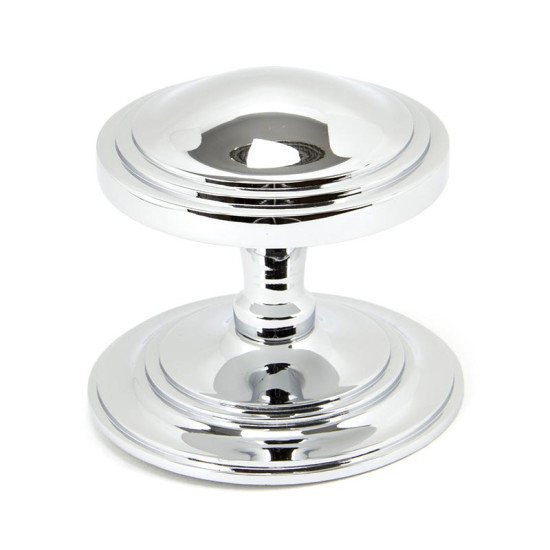 Period Art Deco Centre Door Knob - Polished Chrome