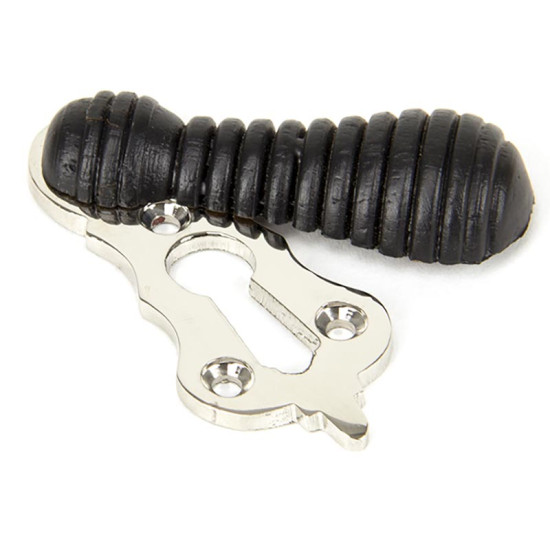 Ebony Beehive Escutcheon with Nickel Backplate