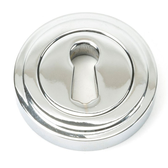 Polished Chrome Art Deco Round Escutcheon
