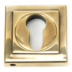 Aged Brass Square Euro Escutcheon