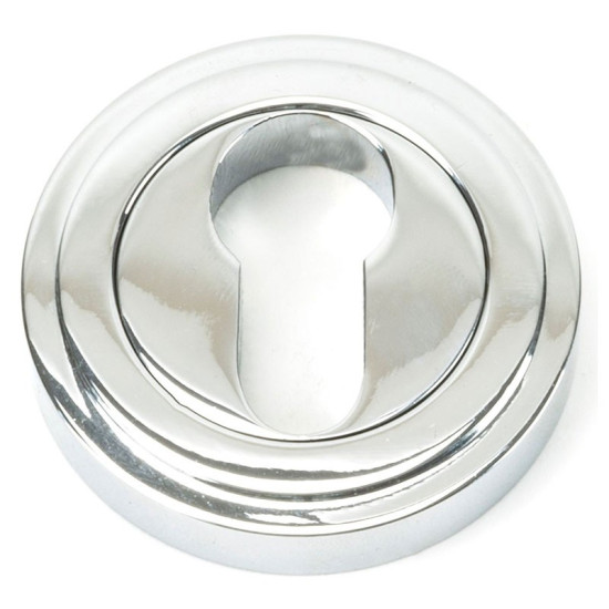 Polished Chrome Art Deco Round Euro Escutcheon