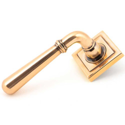 Newbury Lever on Square Rose Set - Polished Bronze