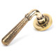 Hammered Newbury Lever on Round Rose Set - Aged Brass
