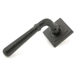 Hammered Newbury Lever on Square Rose Set - Aged Bronze