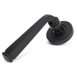 Avon Sprung Lever Door Handle on Round Rose Set - Aged Bronze