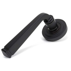 Avon Sprung Lever Door Handle on Art Deco Rose Set - Aged Bronze