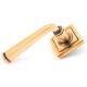Avon Sprung Lever Door Handle on Square Rose Set - Polished Bronze