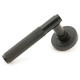 Brompton Sprung Lever Door Handle on Art Deco Rose Set - Aged Bronze