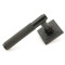 Brompton Sprung Lever Door Handle on Square Rose Set - Aged Bronze