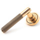 Brompton Sprung Lever Door Handle on Art Deco Rose Set - Polished Bronze