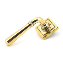 Aged Brass Newbury Lever on Square Rose Set - Unsprung
