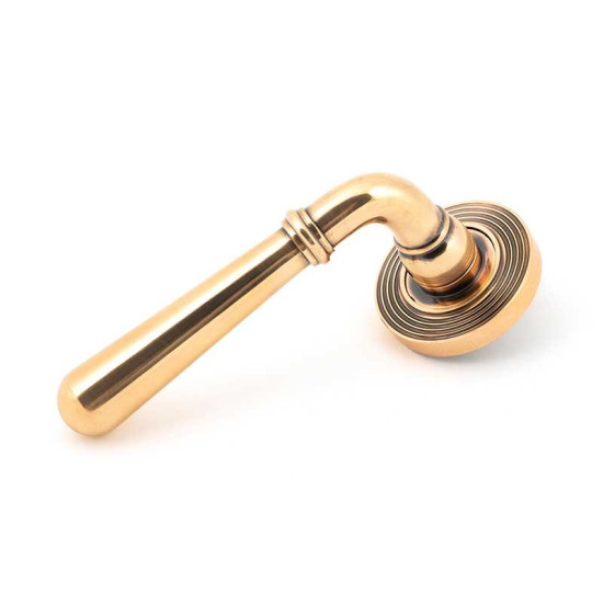 Polished Bronze Newbury Lever on Beehive Rose Set - Unsprung