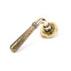 Aged Brass Hammered Newbury Lever on Round Rose Set - Unsprung