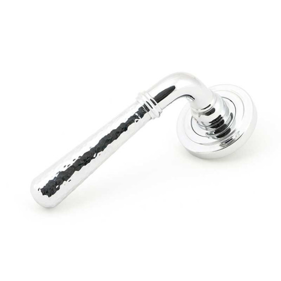 Polished Chrome Hammered Newbury Lever on Art Deco Rose Set - Unsprung