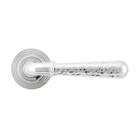 Polished Chrome Hammered Newbury Lever on Beehive Rose Set - Unsprung