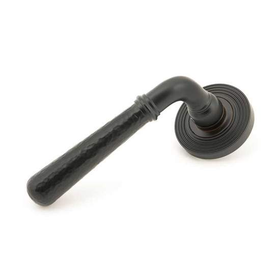 Aged Bronze Hammered Newbury Lever on Beehive Rose Set - Unsprung