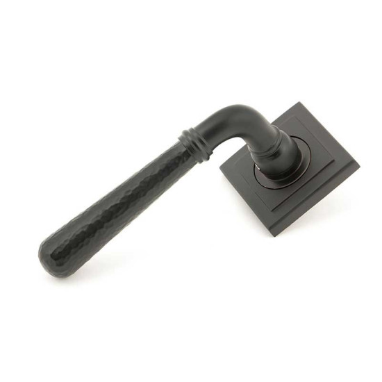 Aged Bronze Hammered Newbury Lever on Square Rose Set - Unsprung