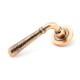 Polished Bronze Hammered Newbury Lever on Round Rose Set - Unsprung