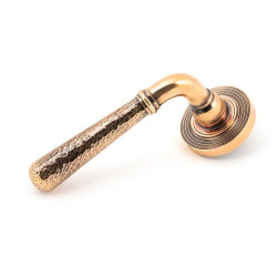 Polished Bronze Hammered Newbury Lever on Beehive Rose Set - Unsprung