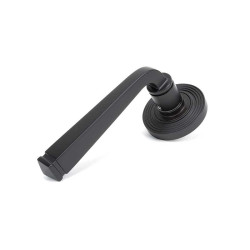 Aged Bronze Avon Lever Door Handle on Beehive Rose Set - Unsprung