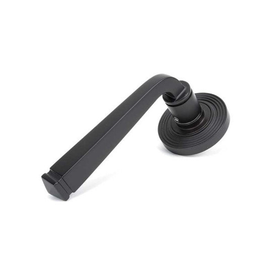 Aged Bronze Avon Lever Door Handle on Beehive Rose Set - Unsprung