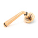 Polished Bronze Avon Lever Door Handle on Round Rose Set - Unsprung
