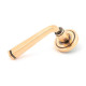 Polished Bronze Avon Lever Door Handle on Art Deco Rose Set - Unsprung