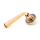 Polished Bronze Avon Lever Door Handle on Beehive Rose Set - Unsprung