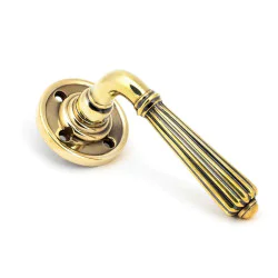 Aged Brass Hinton Lever on Rose Set - Unsprung